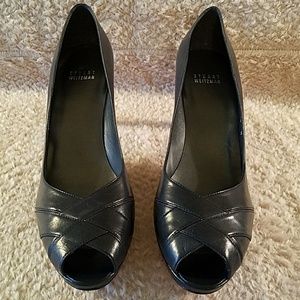 Stuart Weitzman Navy Peep Toe Pumps